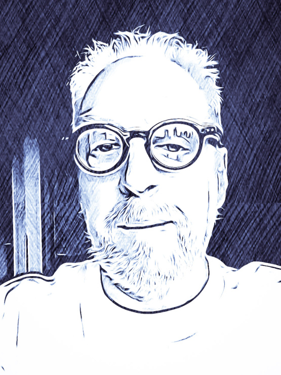 illustrated image of Brian, a white middle aged man wearing glasses