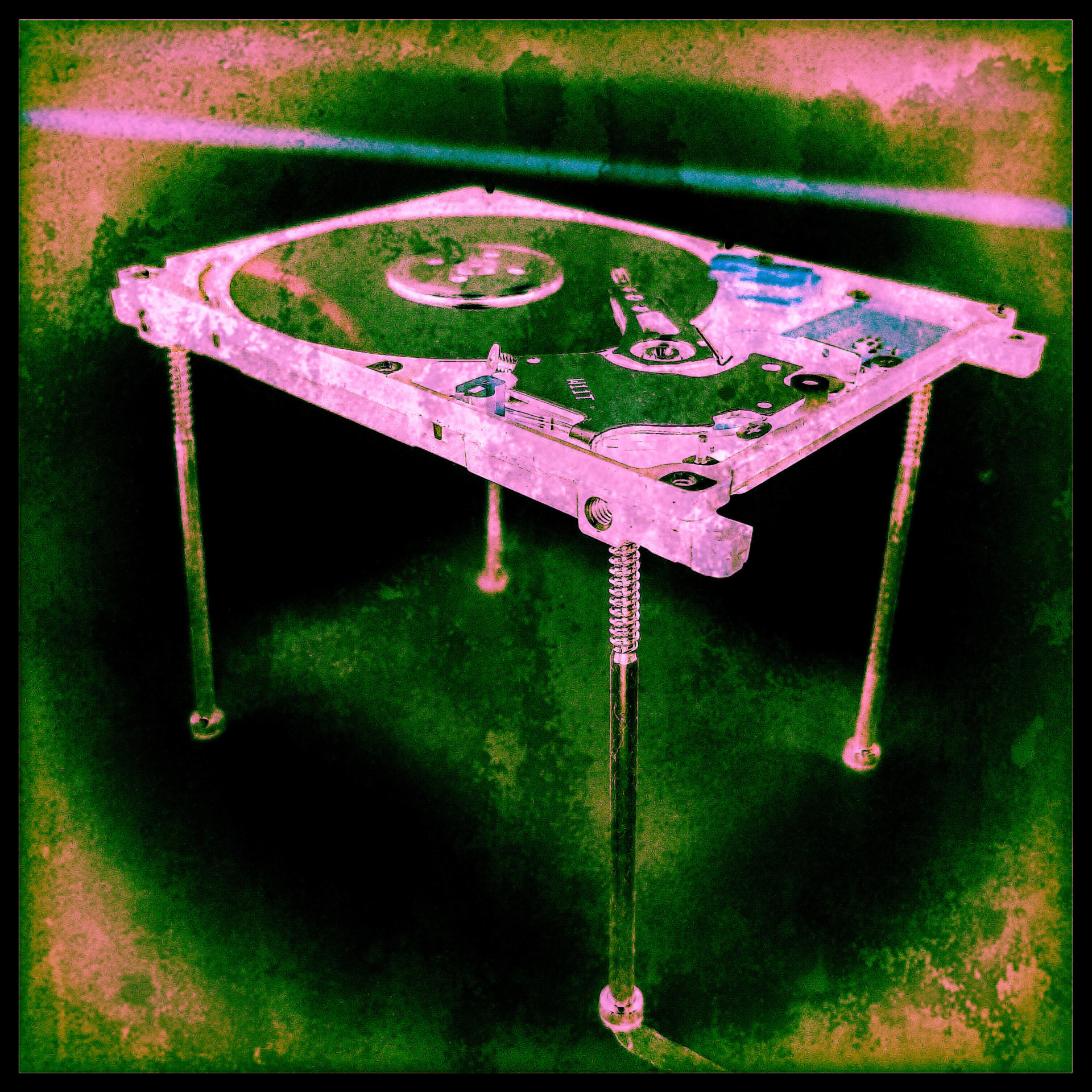 Negative image of turntable