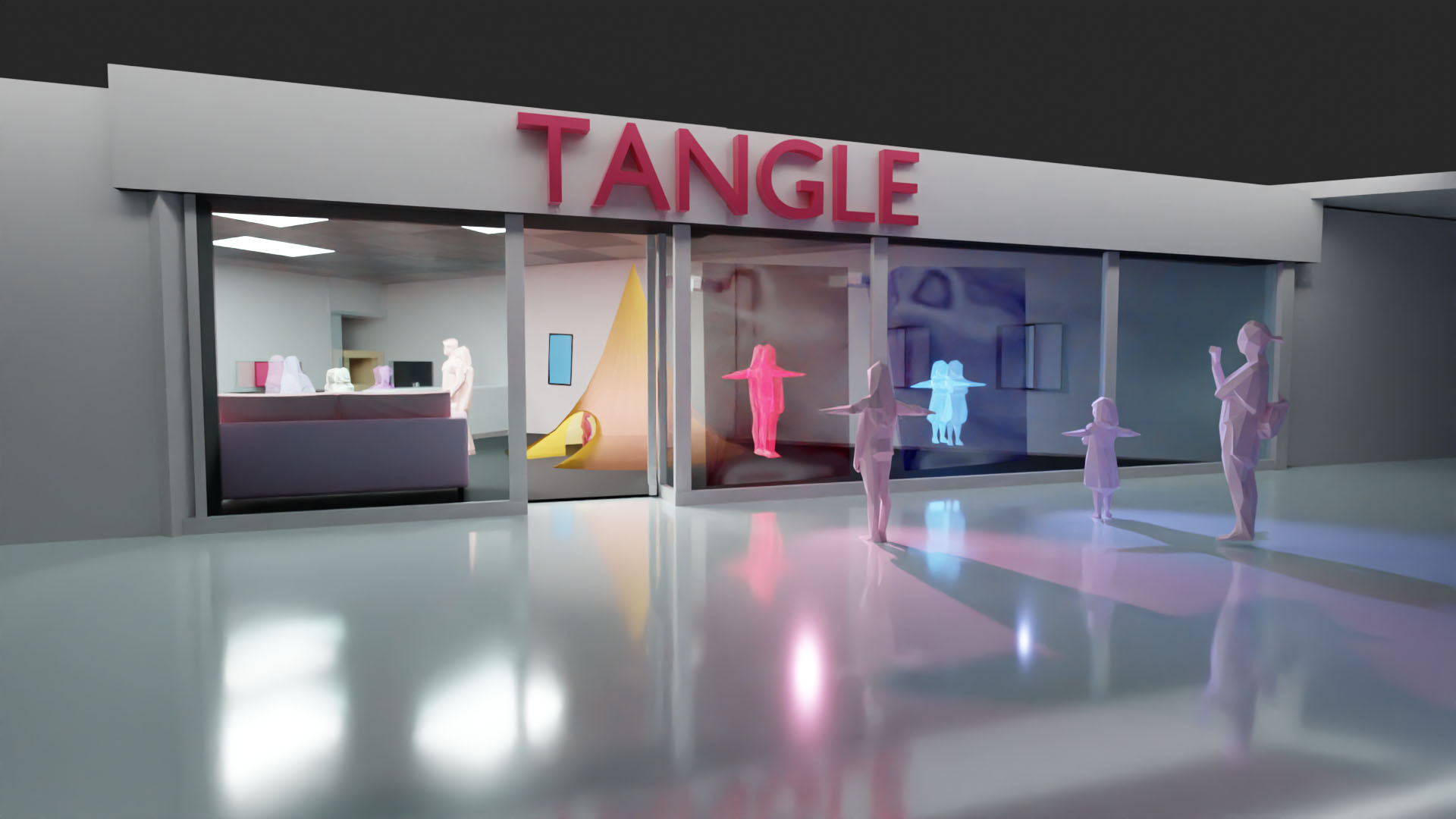 Computer generated image of the Tangle Immersive space in Broadwalk shopping centre