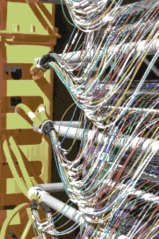 A server with wires