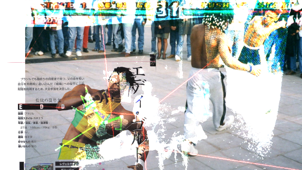 a collage of eddy gordo, street capoeira and digital capture