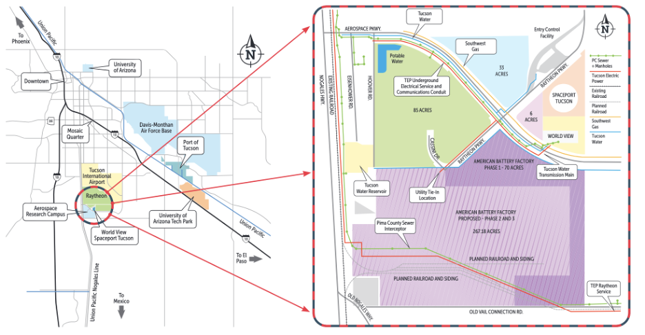 A map detailing the plan for a large aerospace research campus