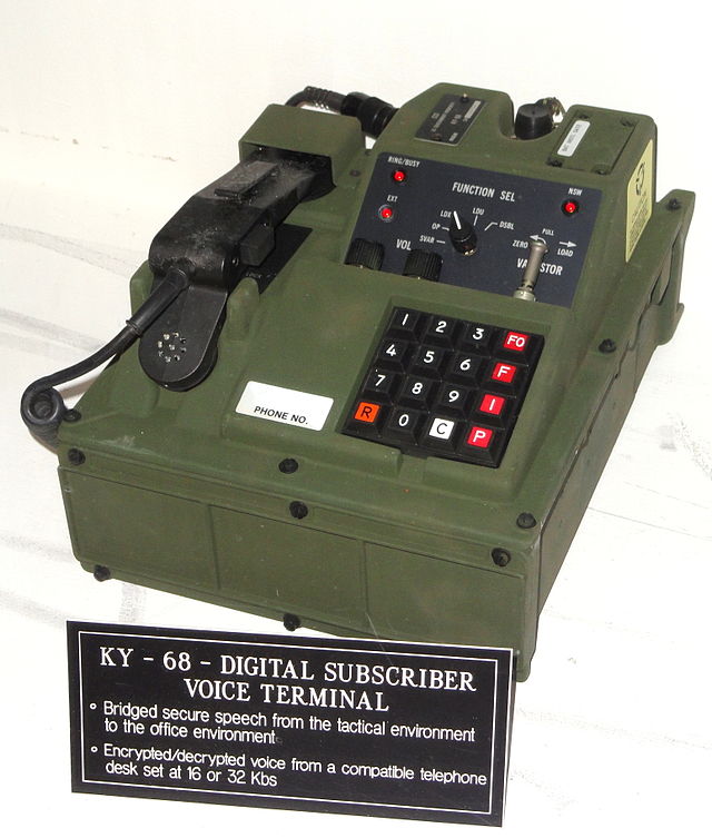 A military style phone described as a digital subscriber voice terminal