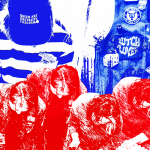 collage of queer and community organising photos and slogans and patches